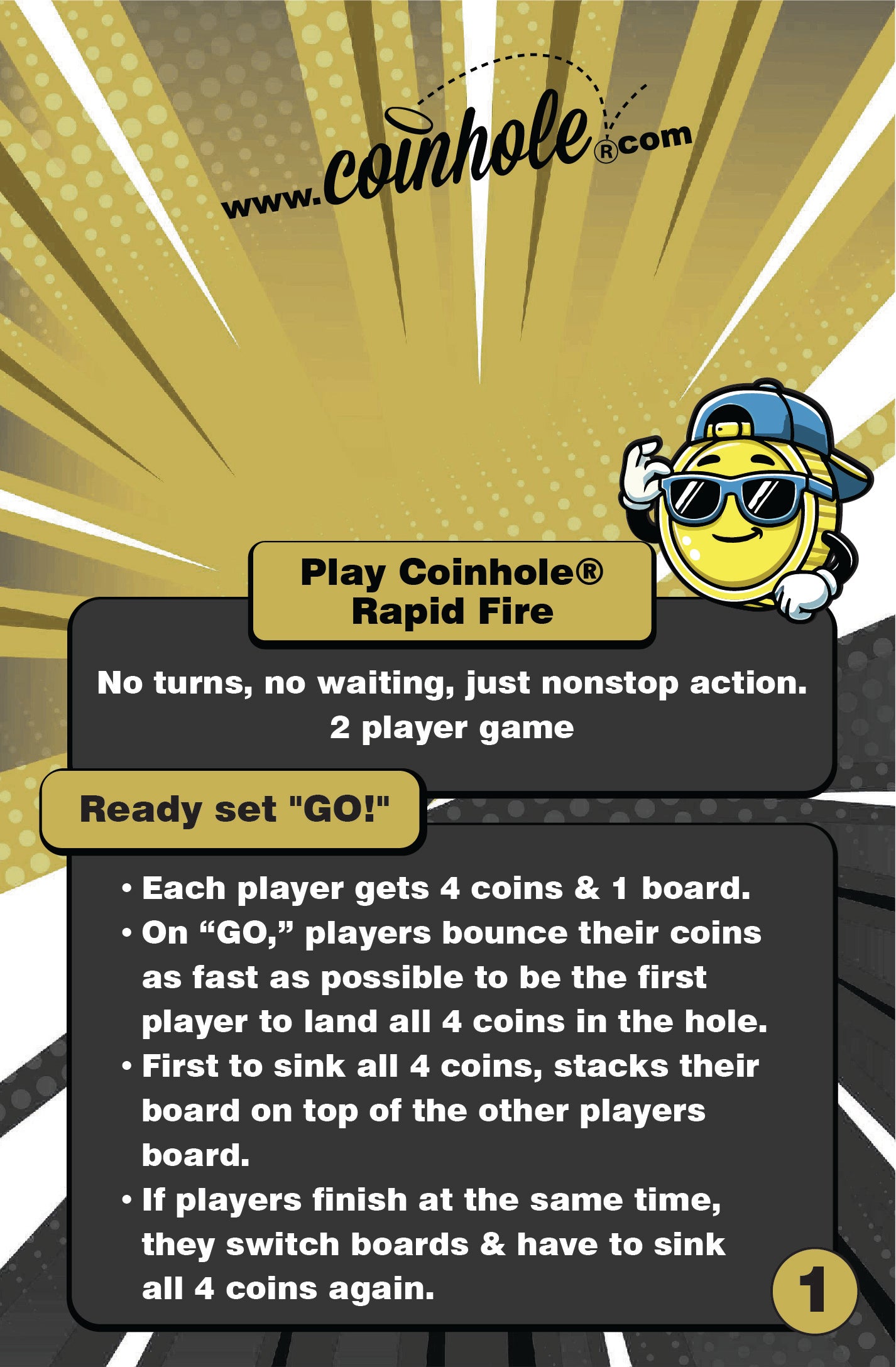 Official Rapid Fire Coinhole® Tabletop Game Set