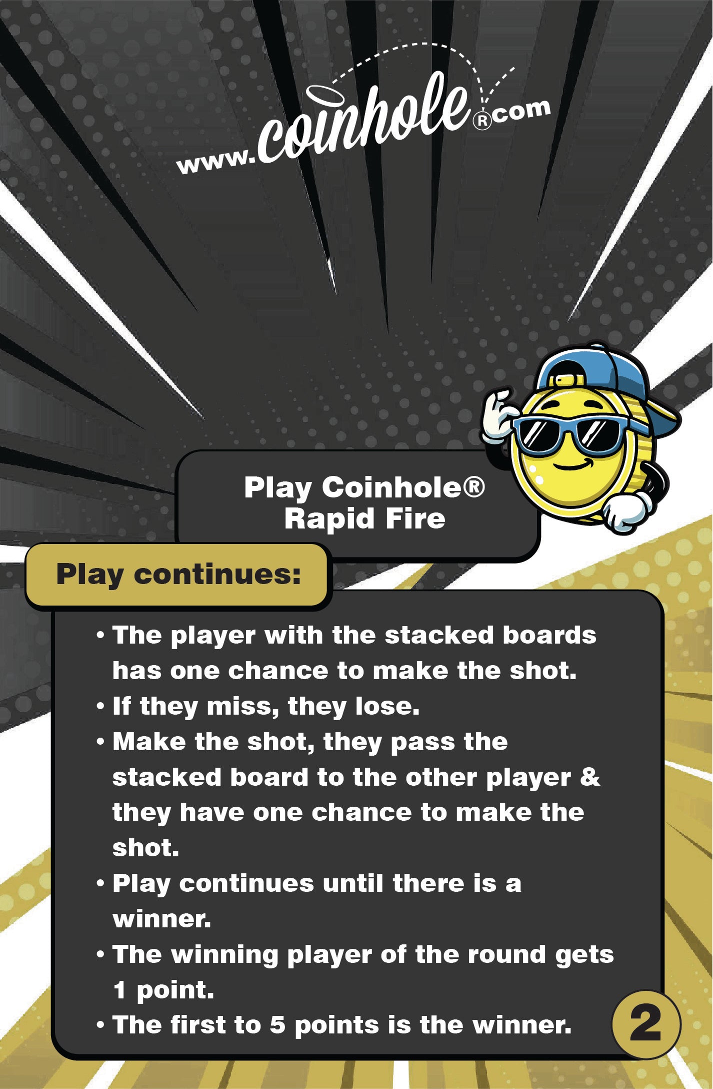 Official Rapid Fire Coinhole® Tabletop Game Set