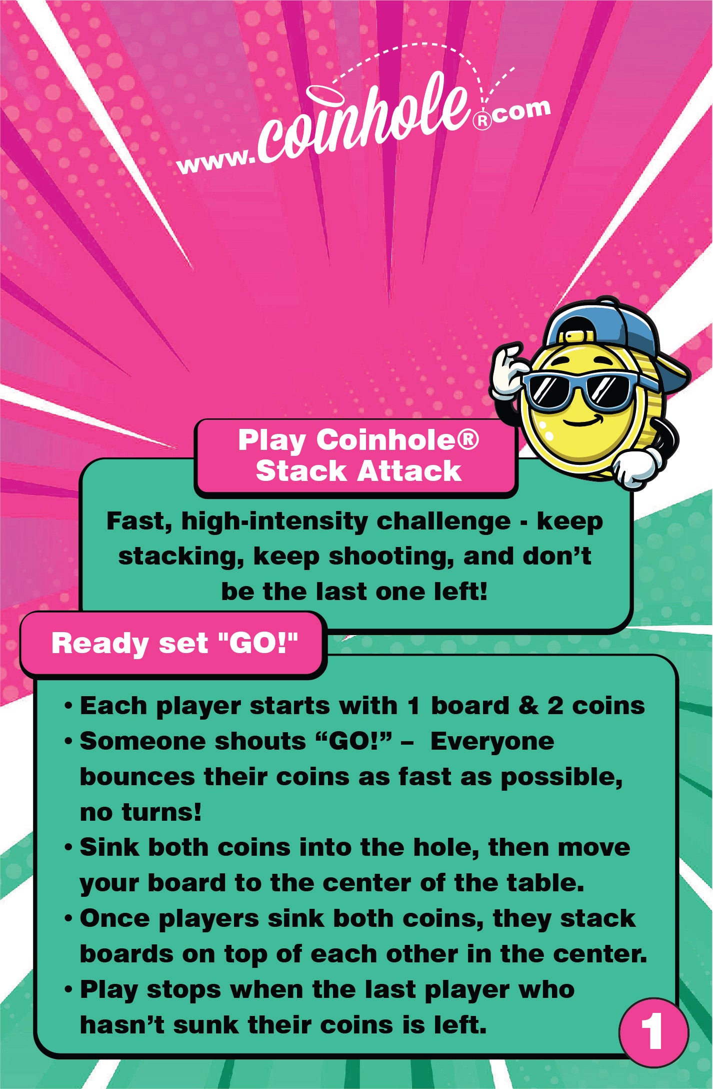 Official Stack Attack Coinhole® Tabletop Game Set