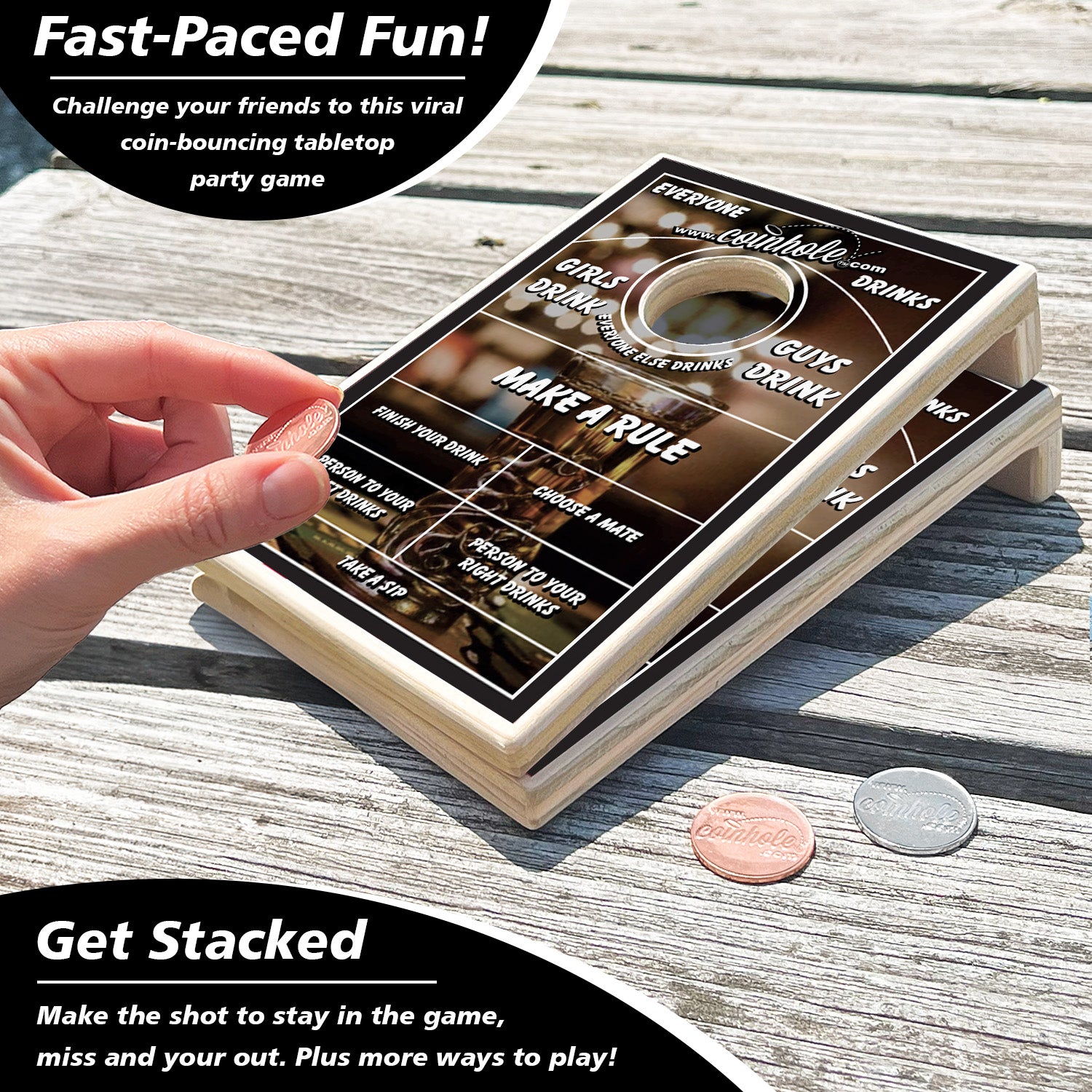 Drinking Game Coinhole® Tabletop Game Set