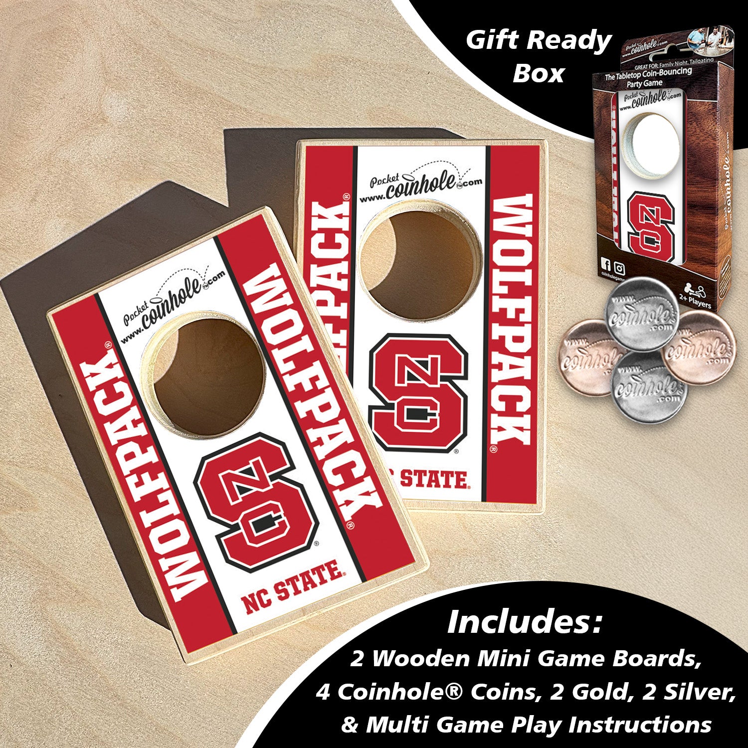 NC State S White Coinhole®