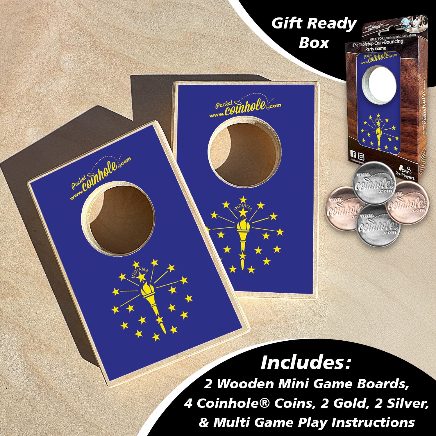 Indiana State Flag Coinhole®