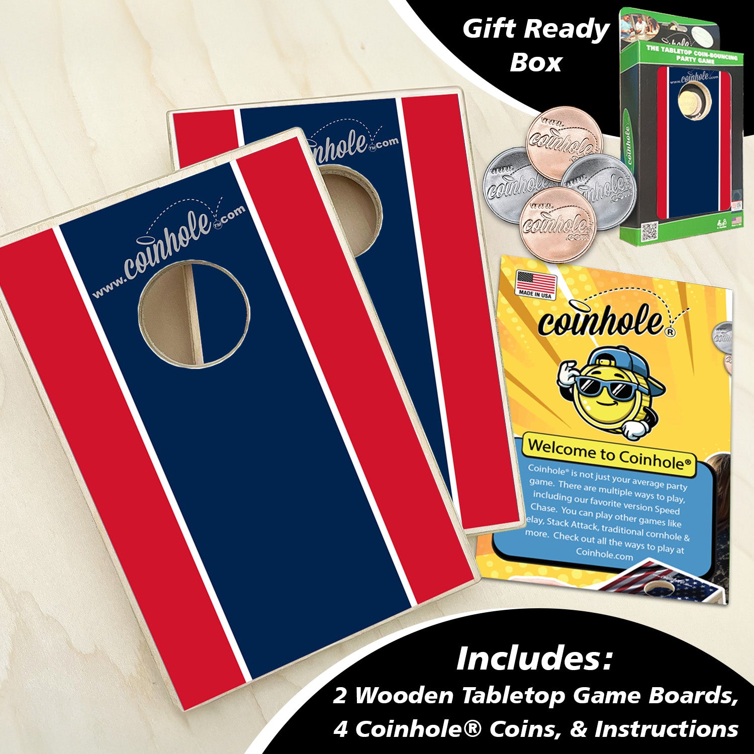 Blue and Red Stripe Coinhole®