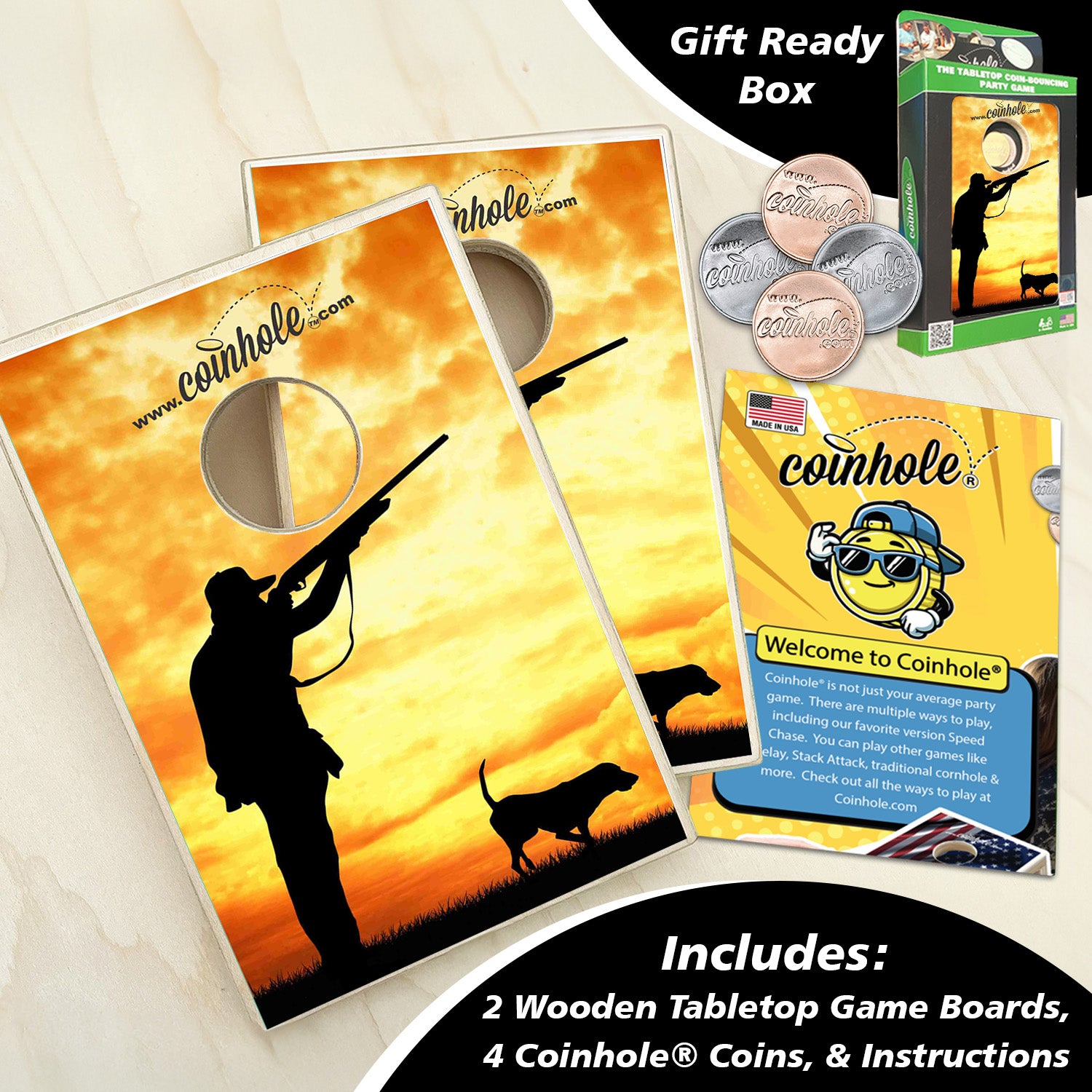 Hunter With Dog Coinhole®