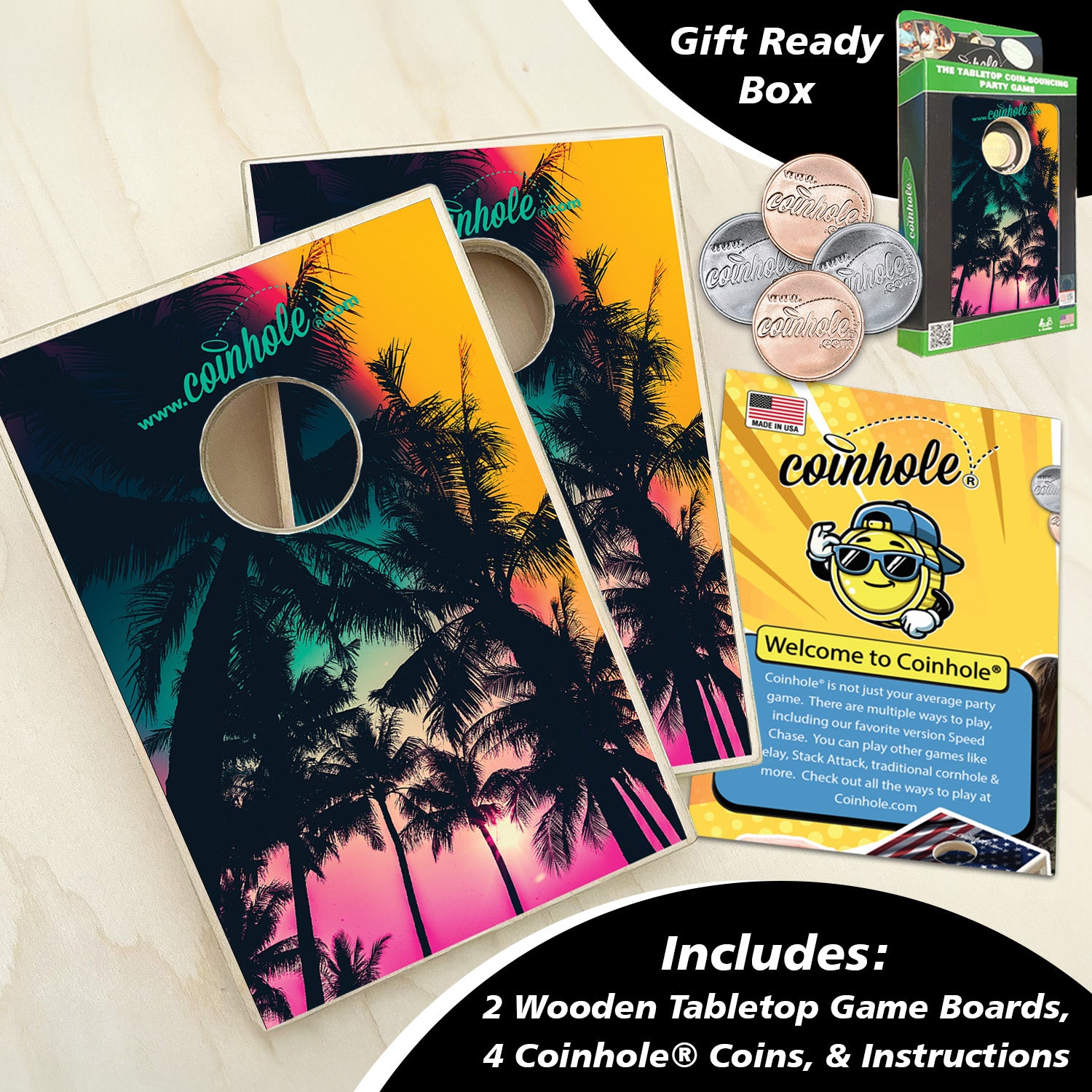 Rainbow Palm Tree Coinhole®