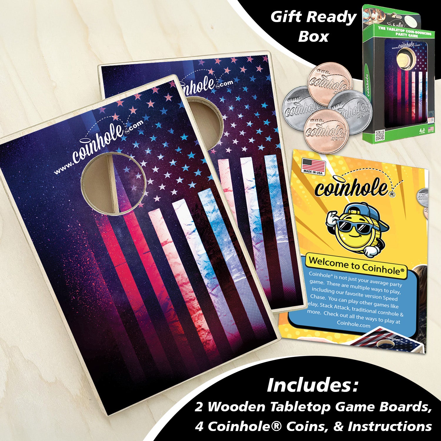 Textured American Flag Coinhole®