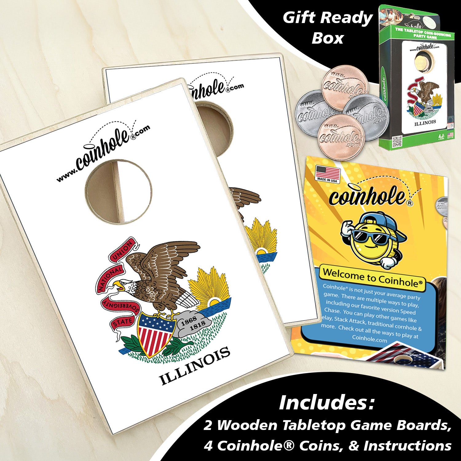 Illinois State Flag Coinhole®