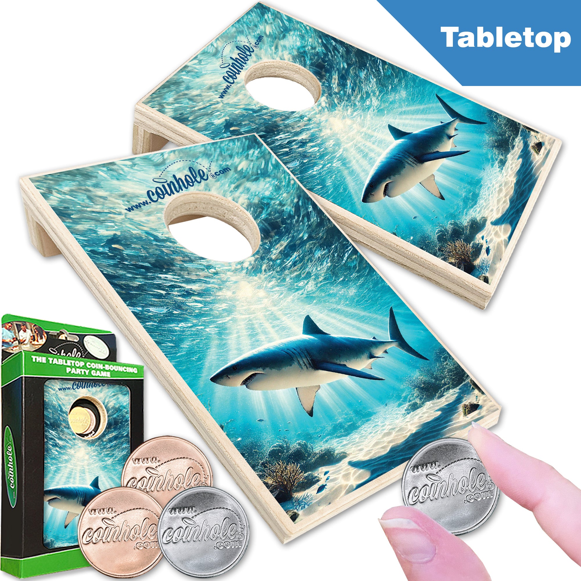 Shark Coinhole® Tabletop Game Set
