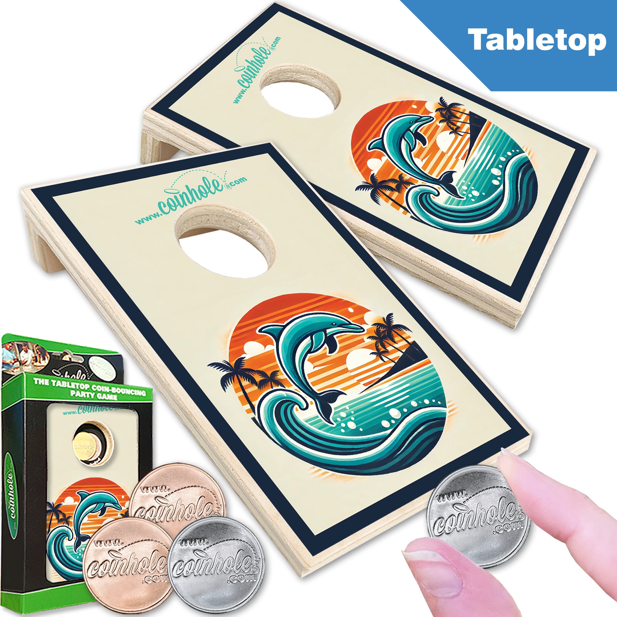 Sunset Dolphin Coinhole®
