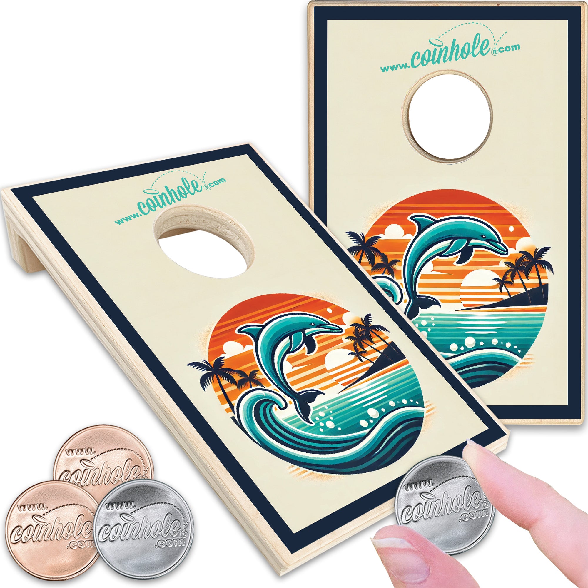 Sunset Dolphin Coinhole®