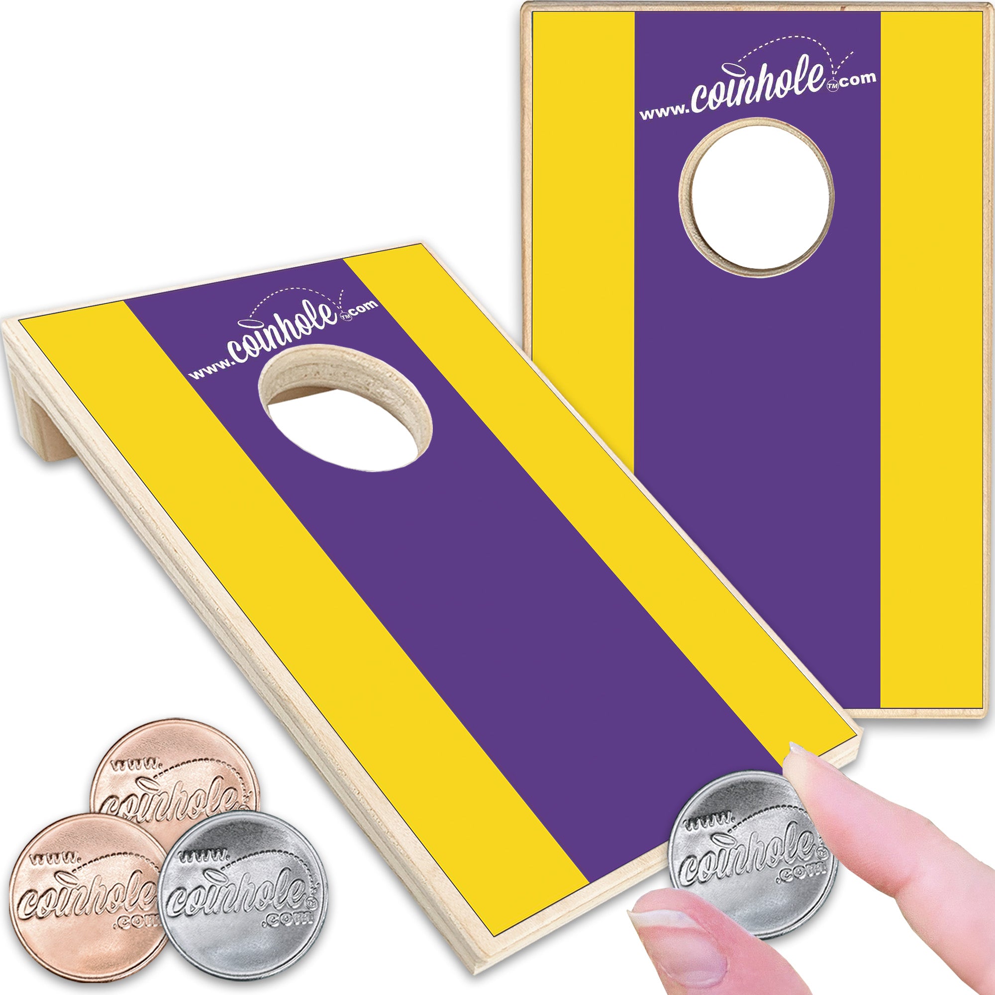 Yellow and Purple Stripe Coinhole®