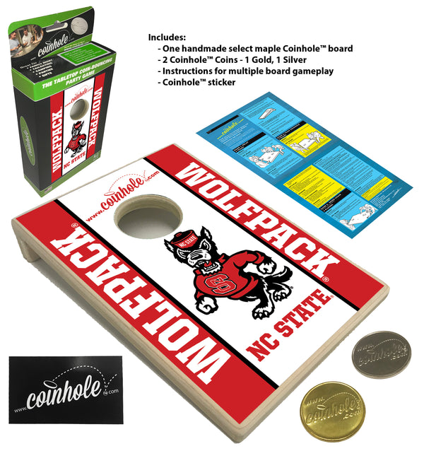 NC State Wolf White Wolfpack Coinhole® Board