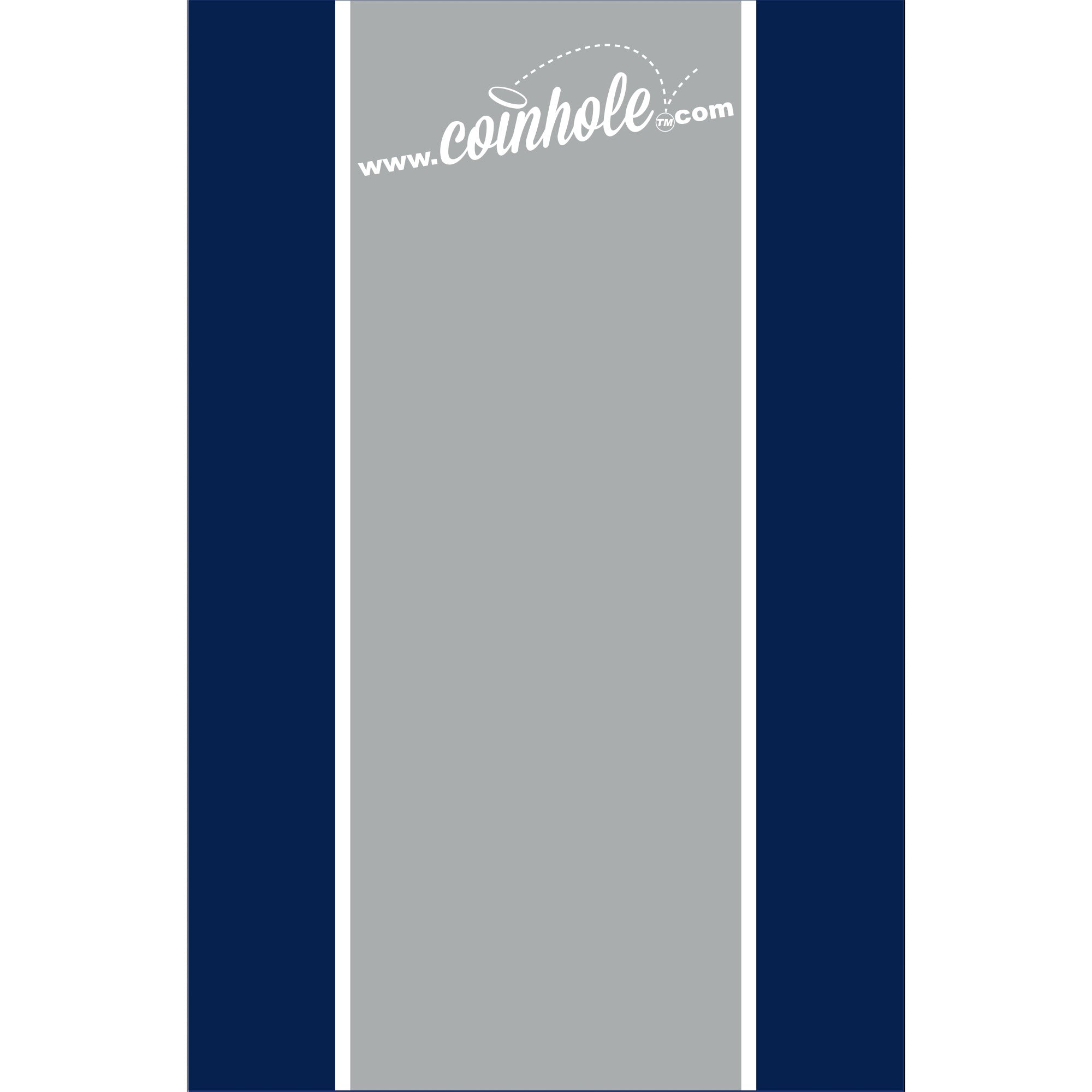 Navy, grey, and white racing stripe Coinhole®