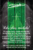 Green and Black Official POCKET Coinhole® (Closeout)