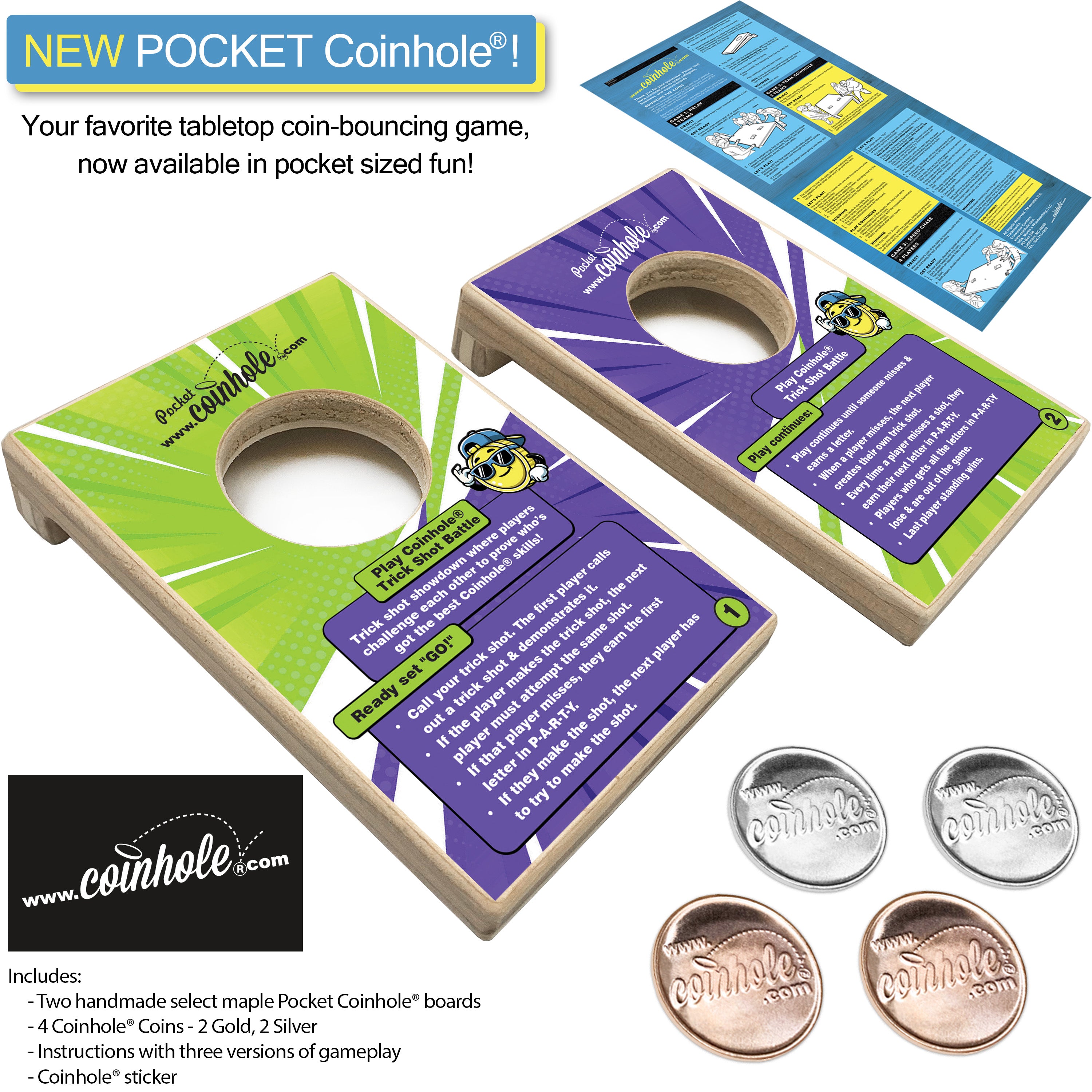 Official Trick Shot Battle Rules POCKET Coinhole®