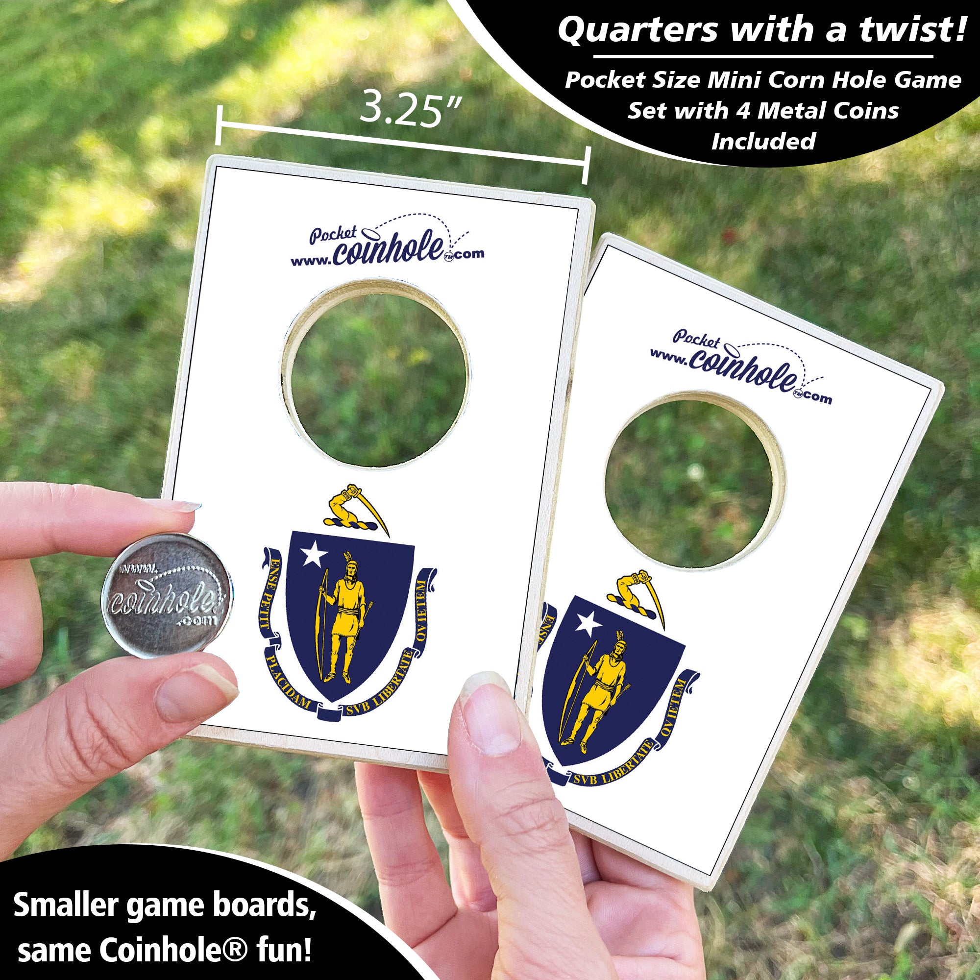 Massachusetts State Flag Coinhole®