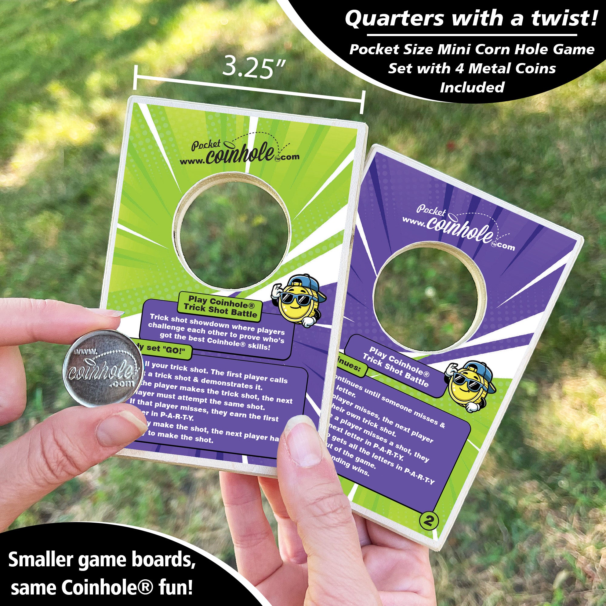 Official Trick Shot Battle Rules POCKET Coinhole®