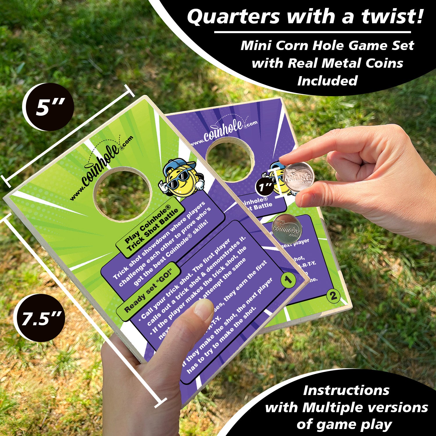 Official Trick Shot Battle Coinhole® Tabletop Game Set