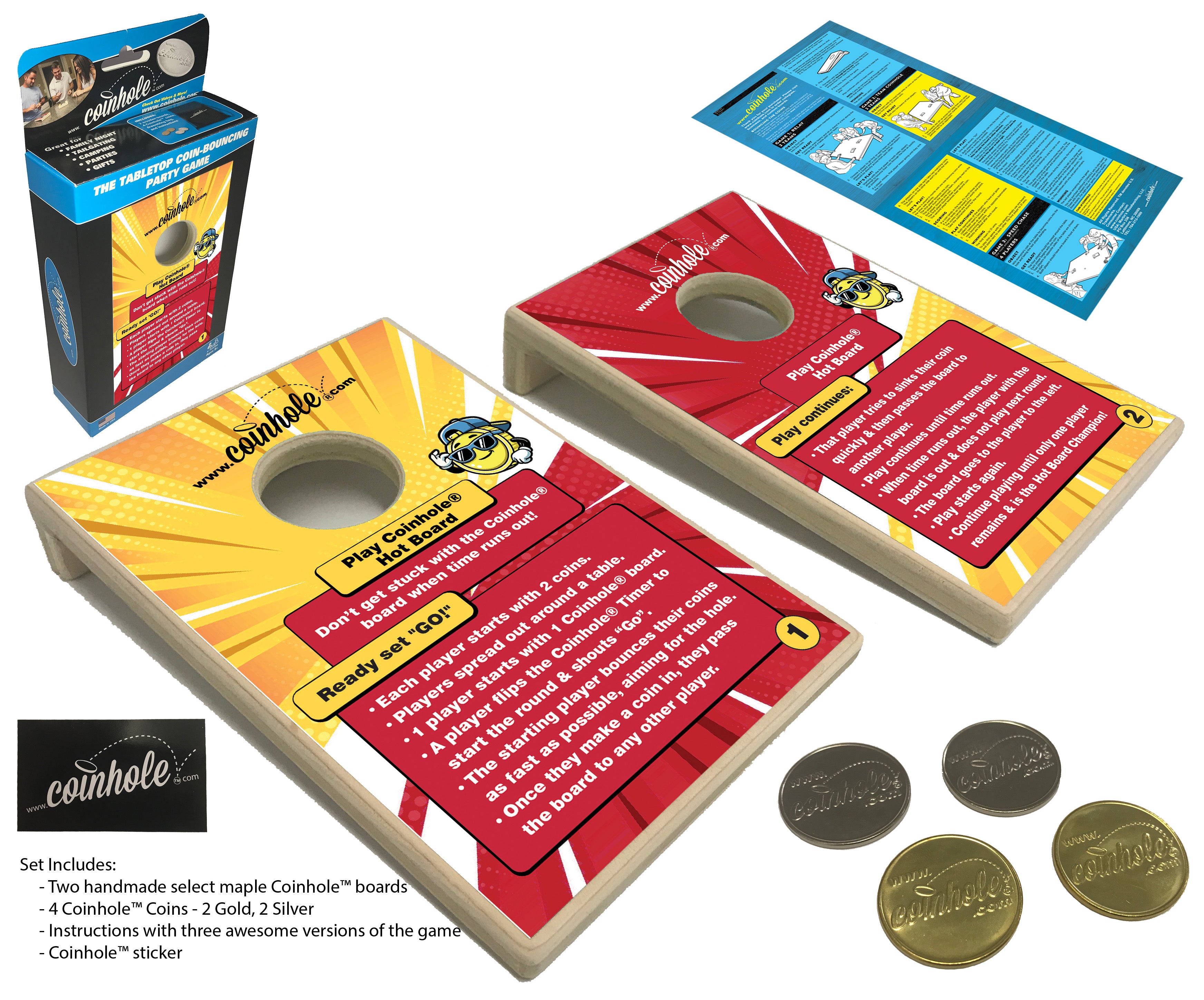Official Hot Board Coinhole® Tabletop Game Set