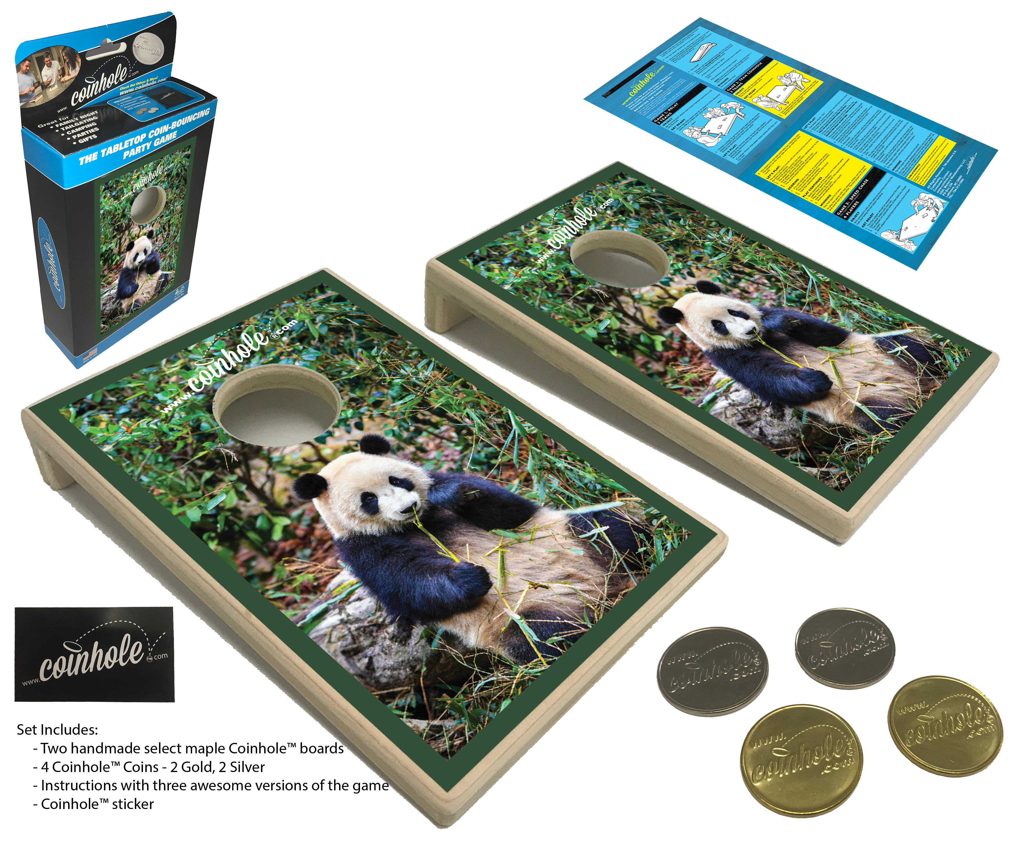 Panda Bear Coinhole® Tabletop Game Set