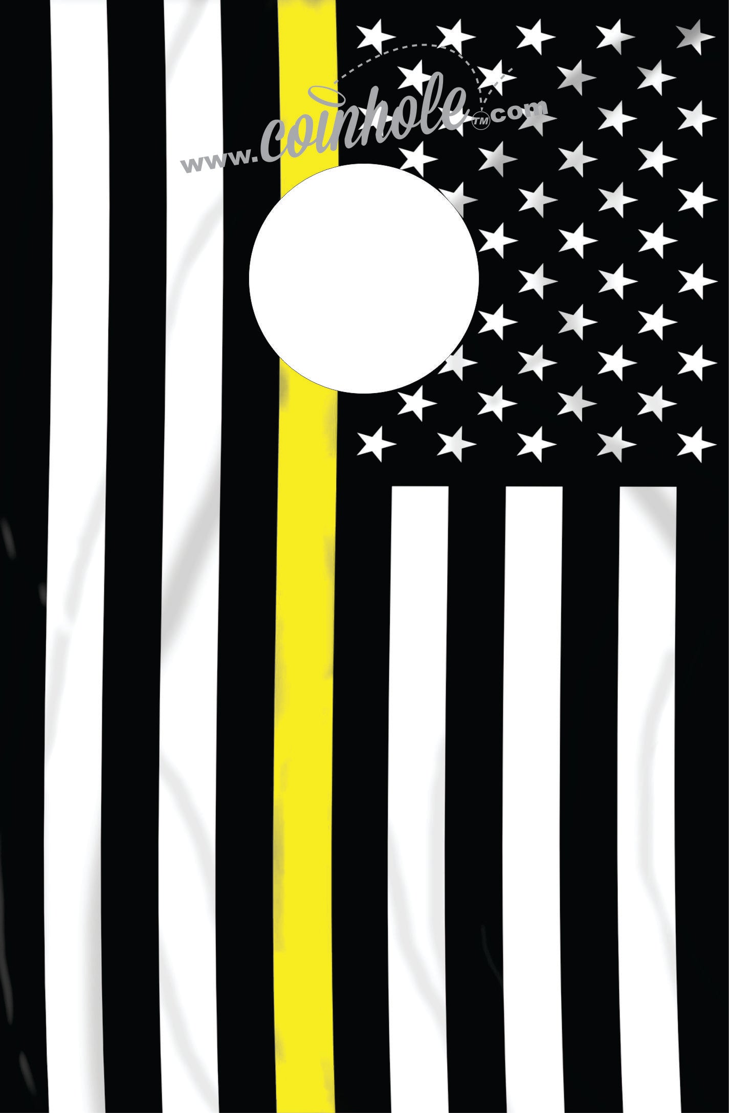 Yellow/Gold Thin Line Flag Coinhole® Tabletop Game Set