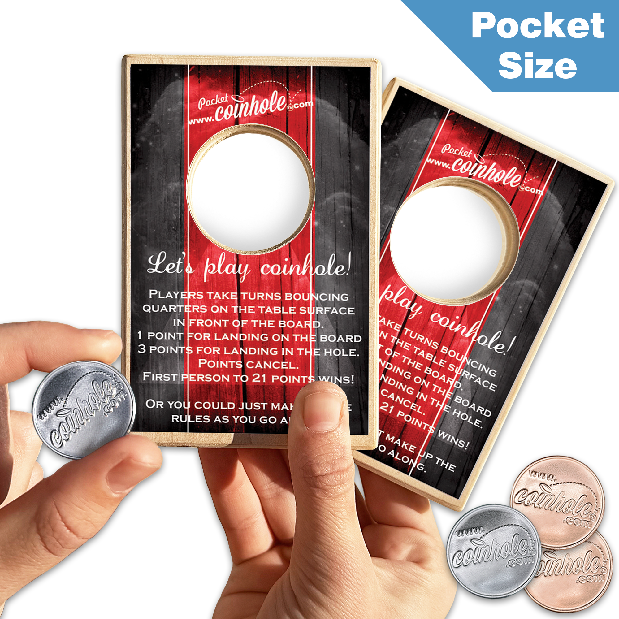 Red And Black Official POCKET Coinhole® (Closeout)