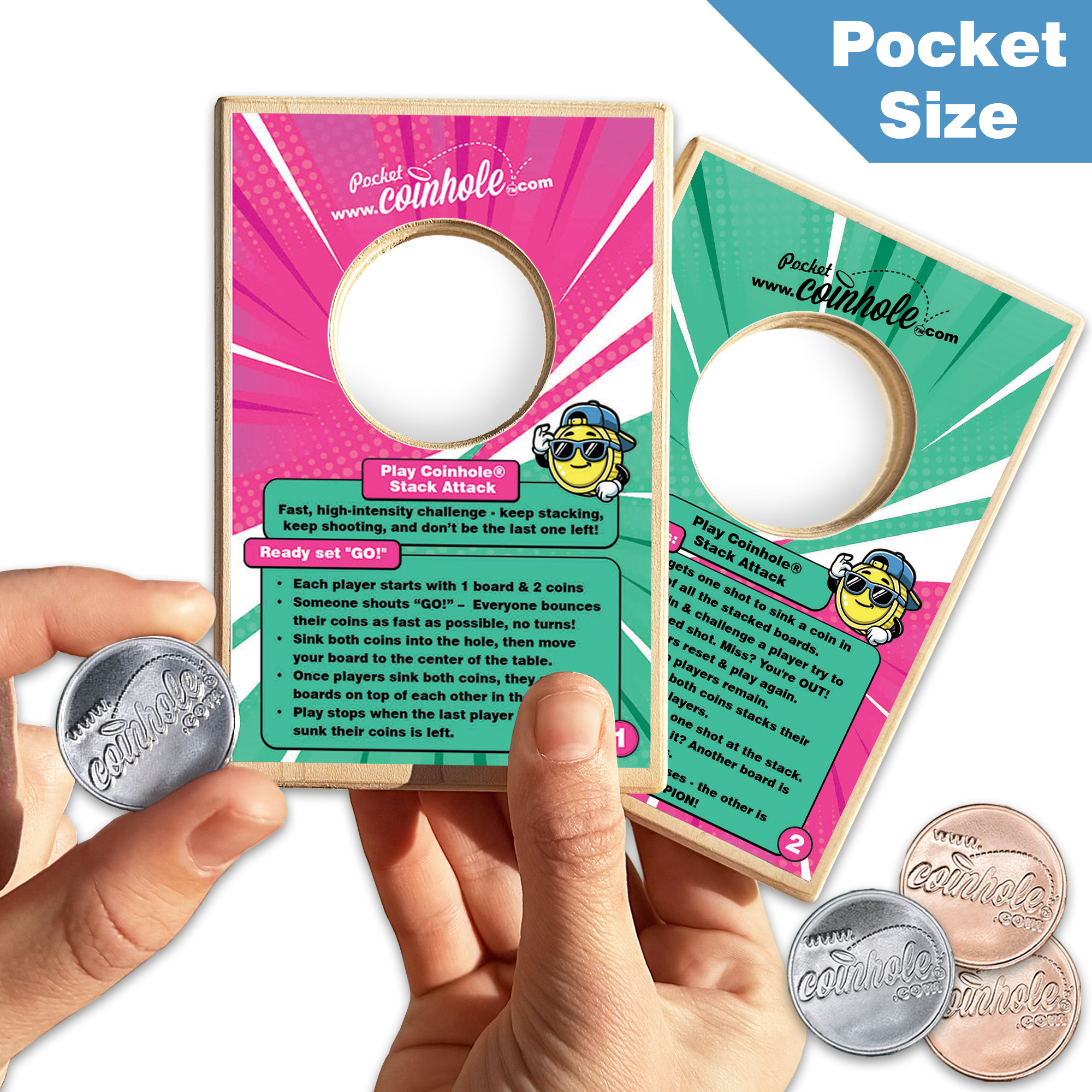 Official Stack Attack Rules POCKET Coinhole®