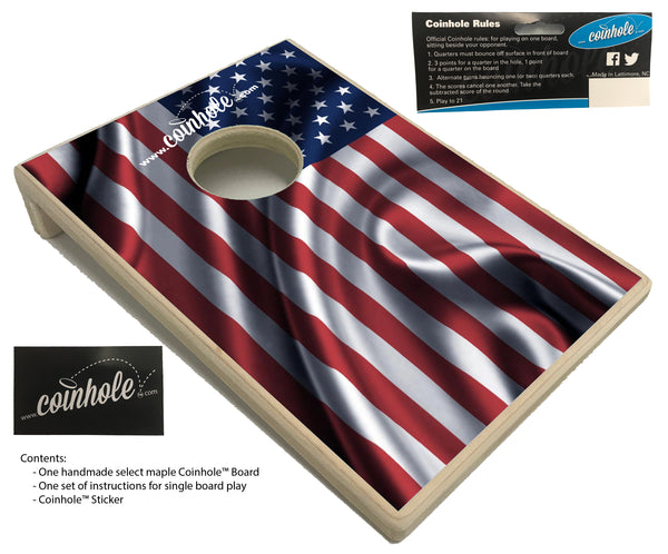 American flag wooden Coinhole mini corn hole game board
