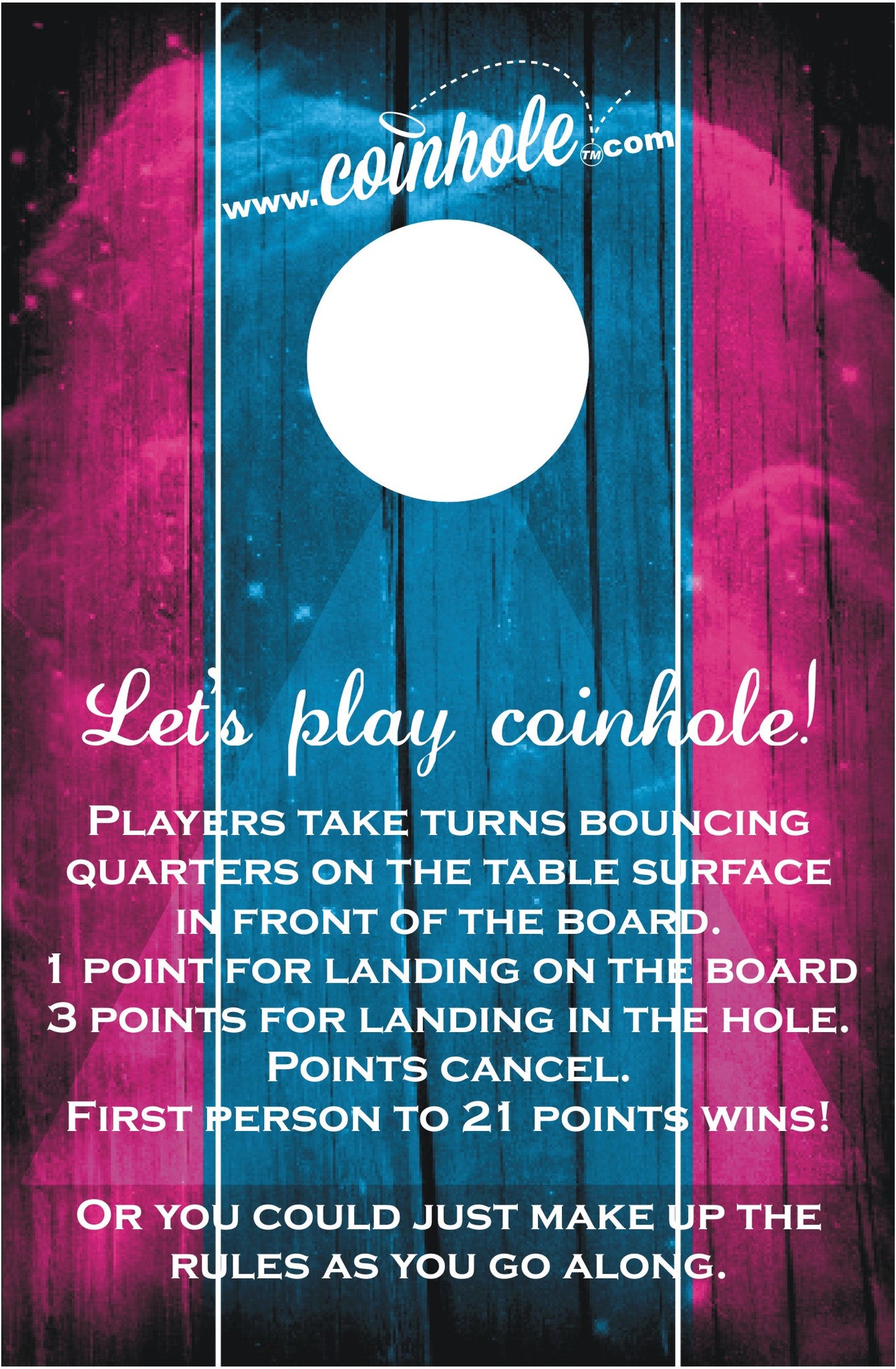 Blue and Pink Official Coinhole® Tabletop Game Set (Closeout)