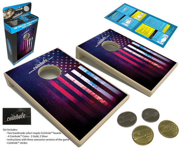 Textured American Flag Coinhole™ Game Set