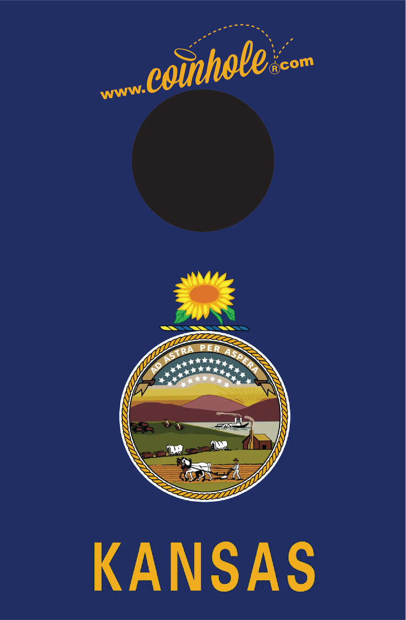 Kansas State Flag Coinhole® Tabletop Game Set