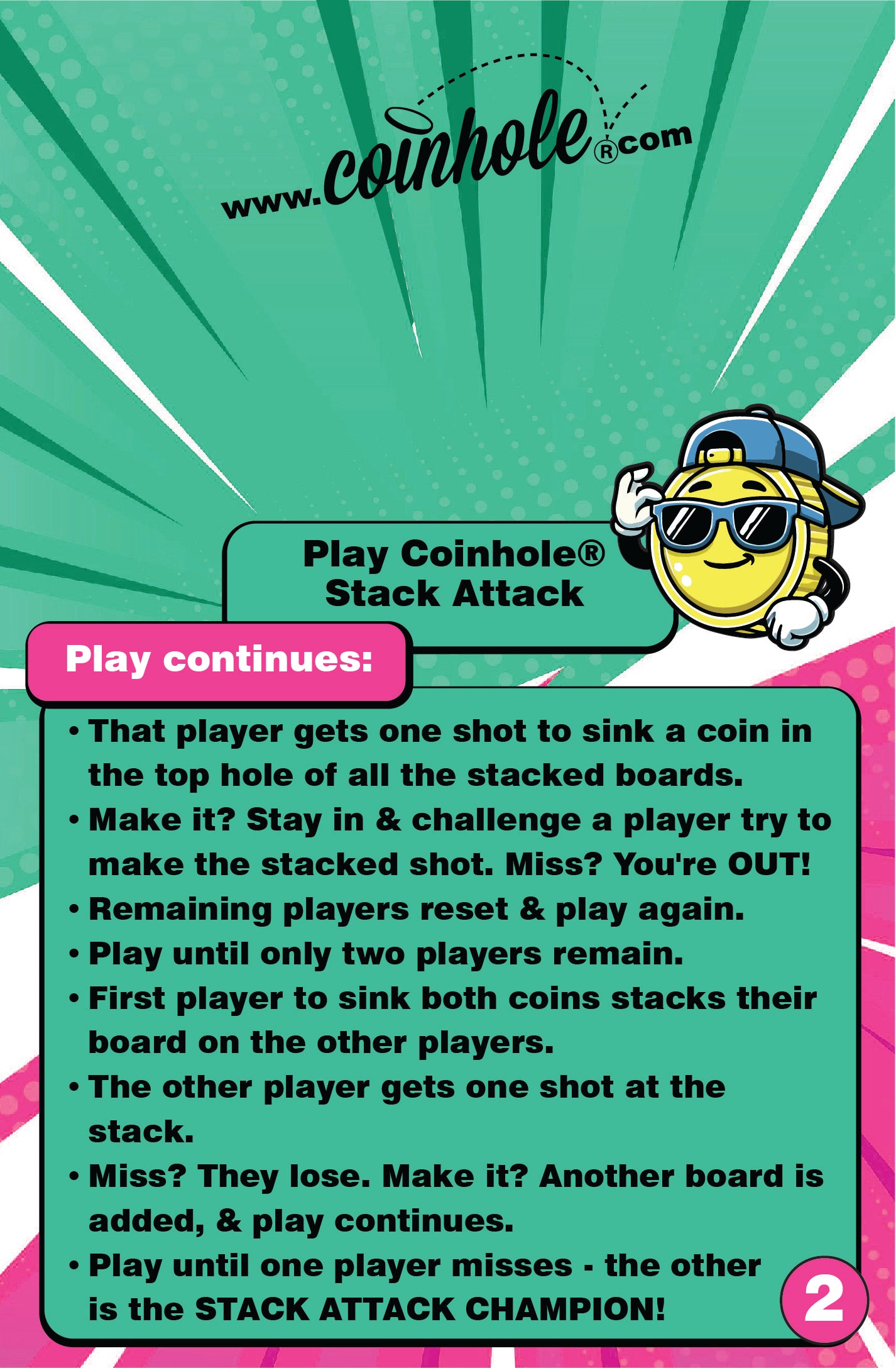 Official Stack Attack Coinhole® Tabletop Game Set