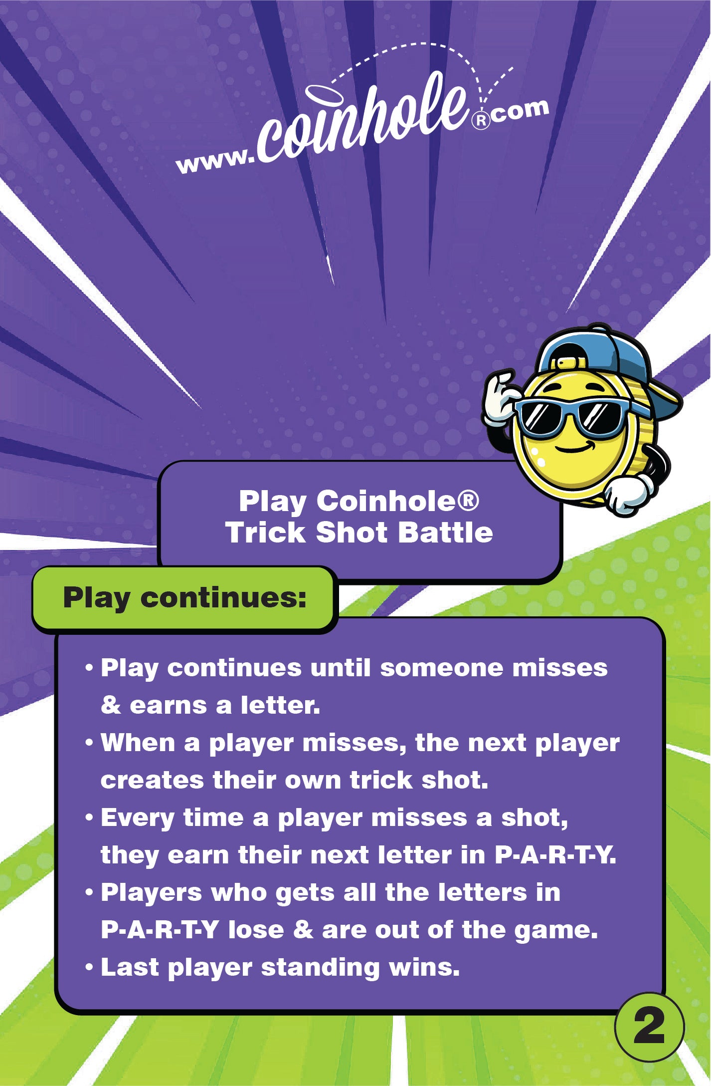 Official Trick Shot Battle Coinhole® Tabletop Game Set