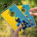 Blue & Yellow Football Player Coinhole®