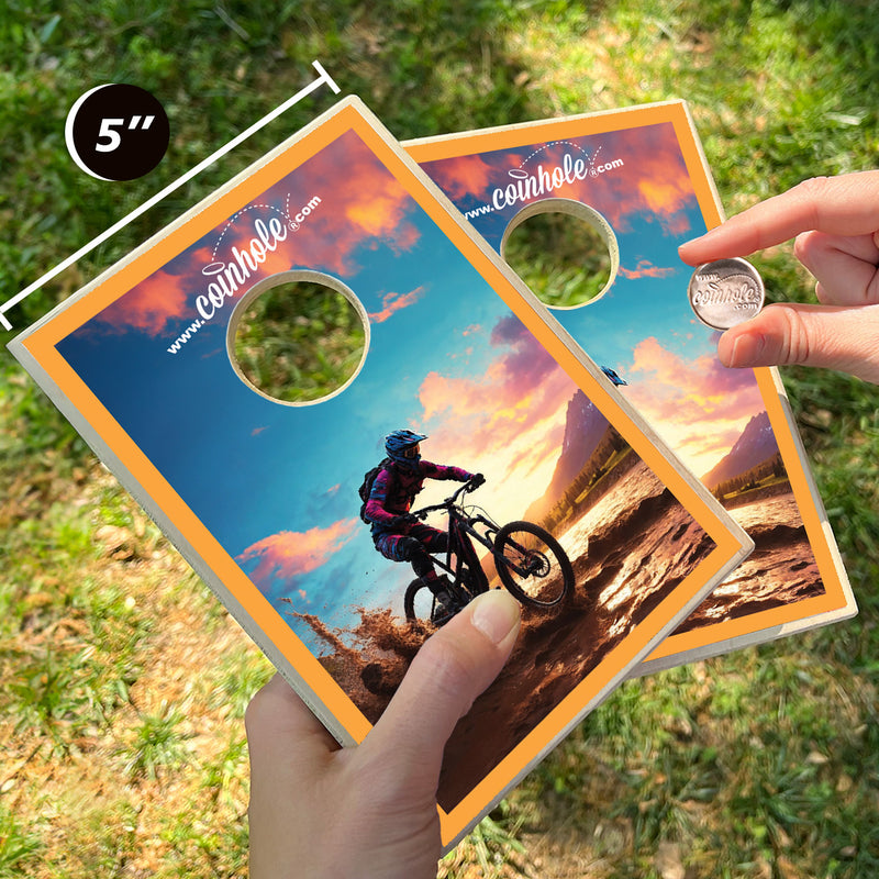 Mountain Biking Coinhole® Tabletop Game Set