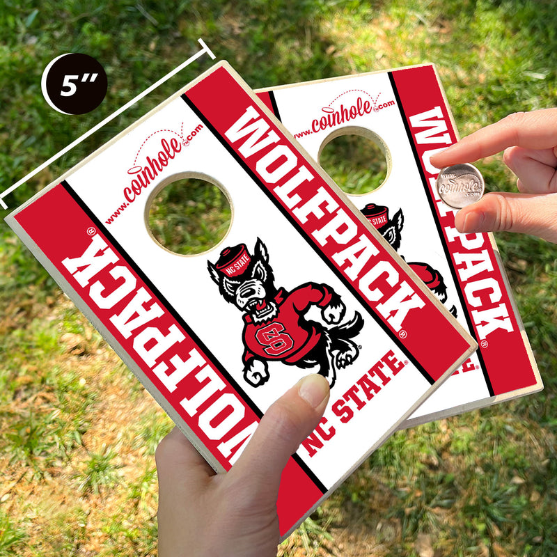NC State Wolf White Wolfpack Coinhole® Tabletop Game Set