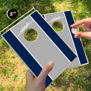 Navy, grey, and white racing stripe Coinhole®