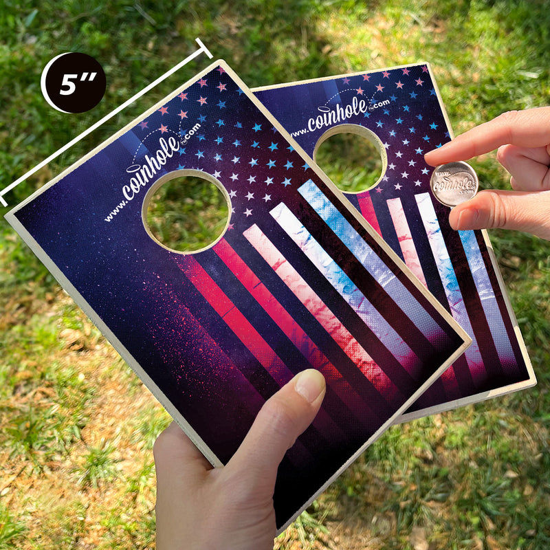 Textured American Flag Coinhole® Tabletop Game Set