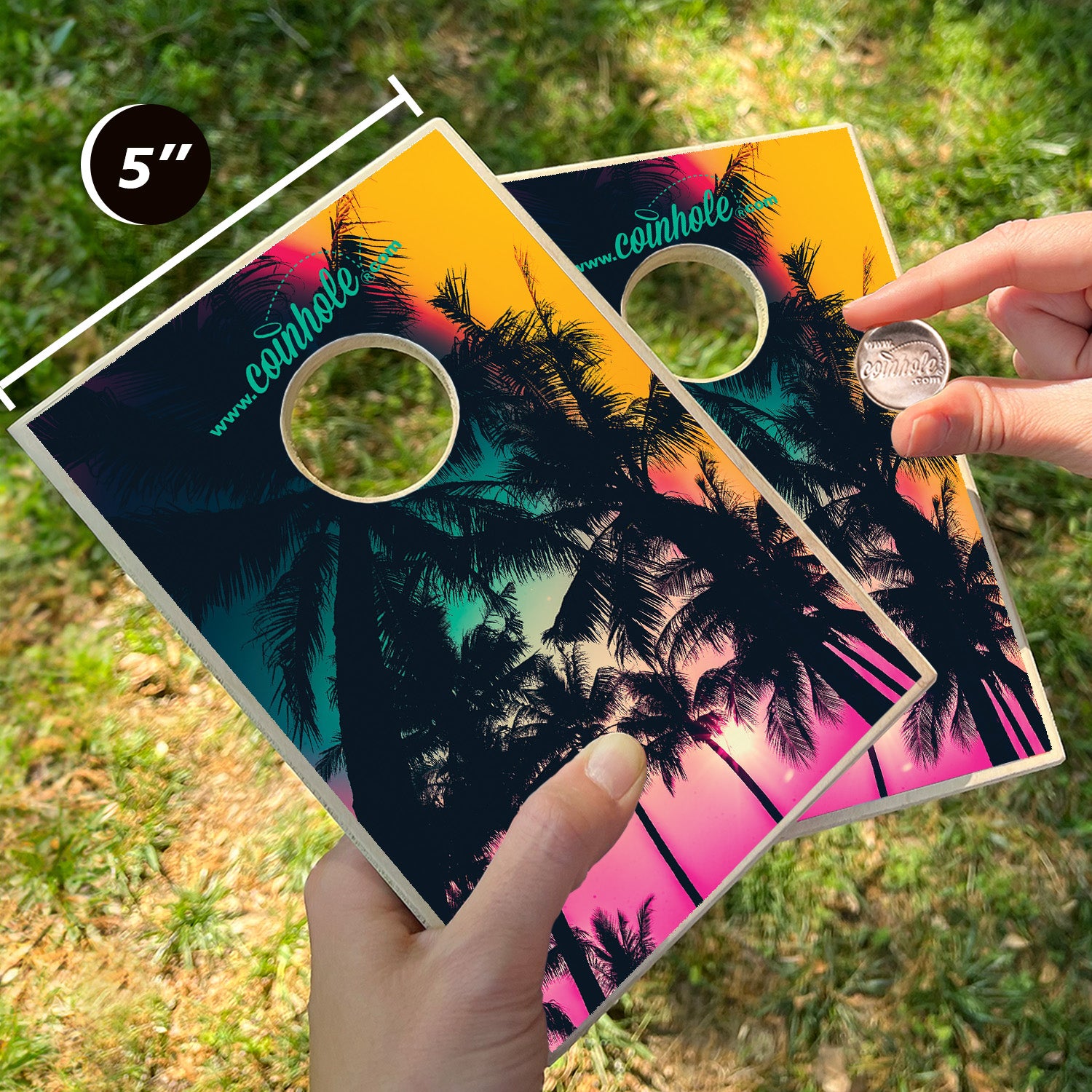 Rainbow Palm Tree Coinhole®