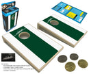 Green and White racing stripe Coinhole® Tabletop (Closeout)