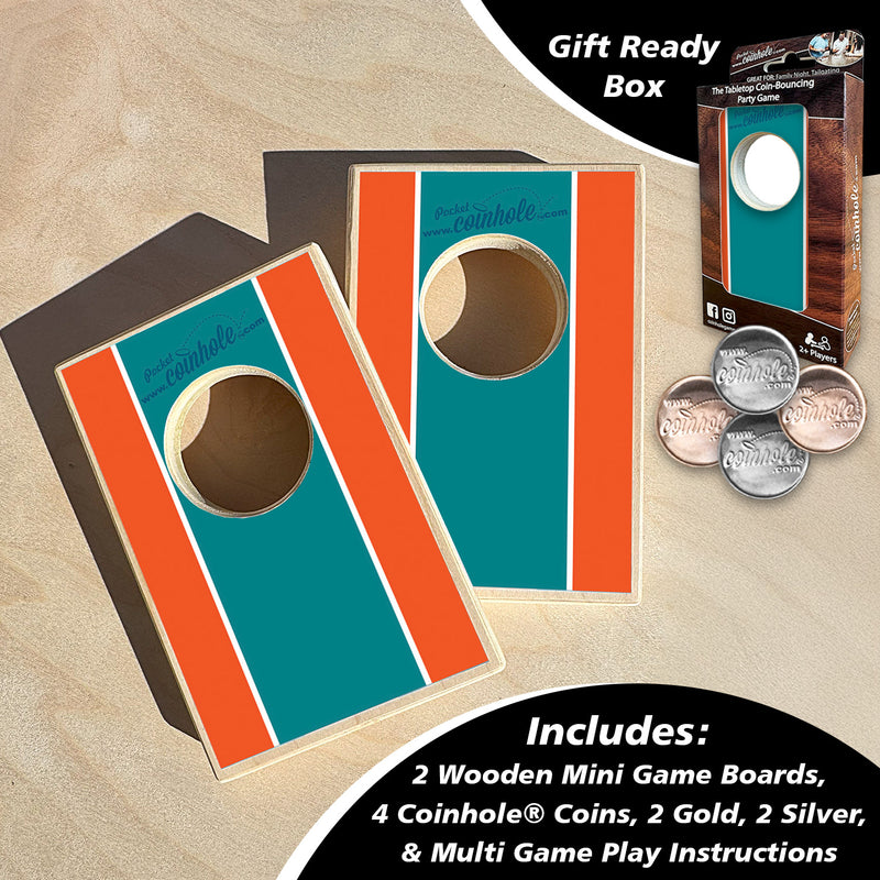 Aqua, Orange, and Blue Stripe Coinhole®