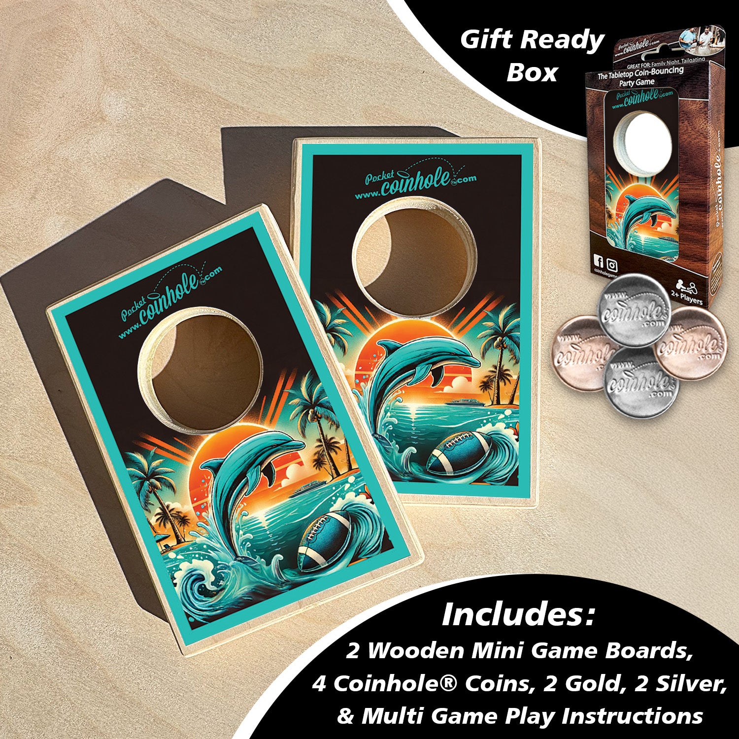 Dolphin Football Coinhole®