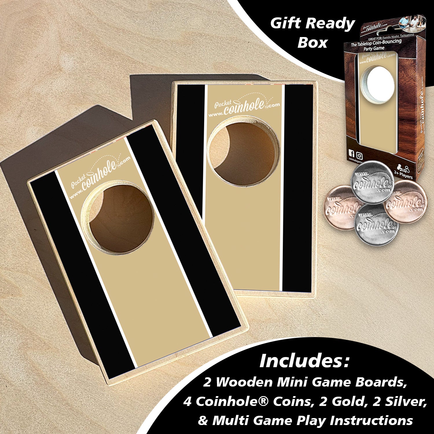 New Gold and Black Stripe Coinhole®