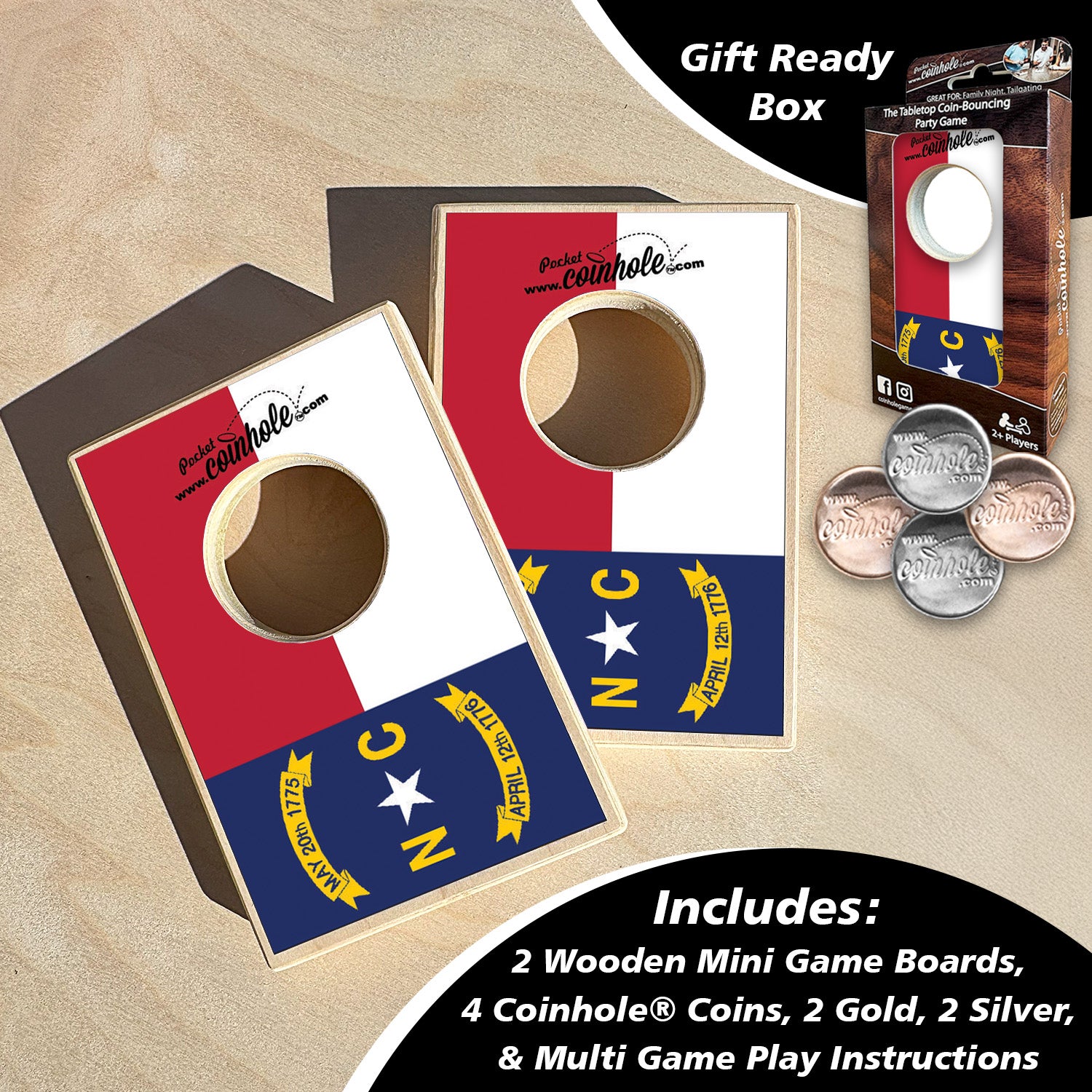 North Carolina State Flag Coinhole®