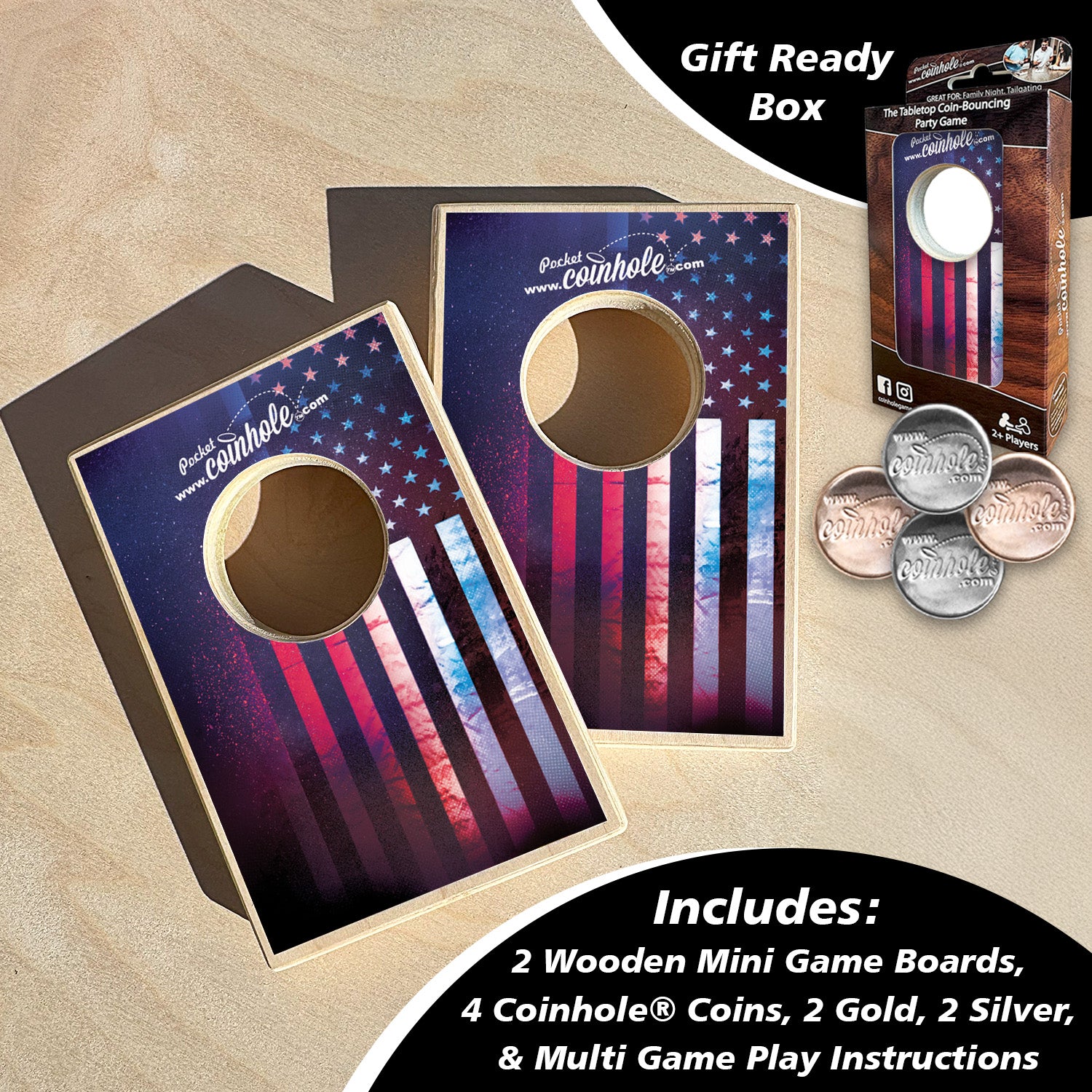 Textured American Flag Coinhole®
