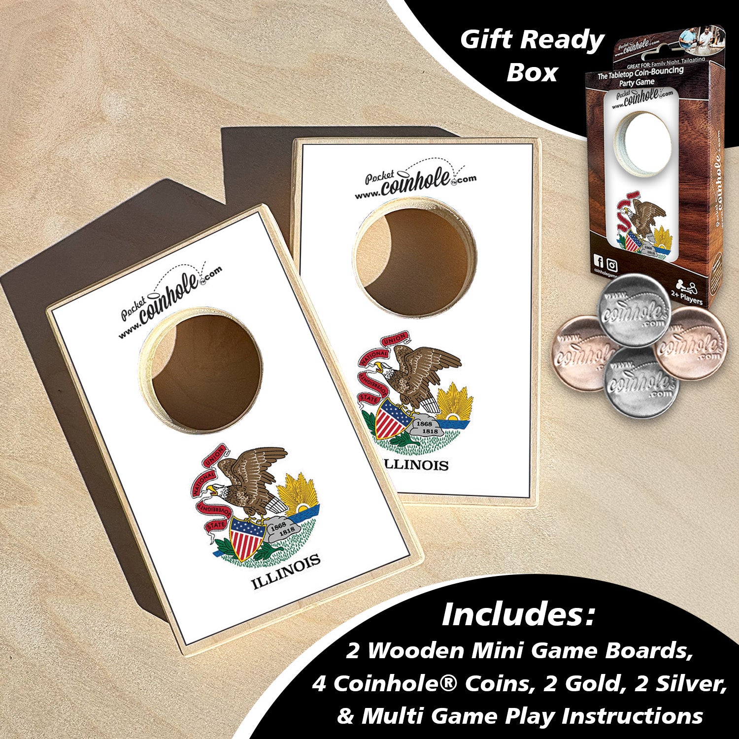 Illinois State Flag Coinhole®