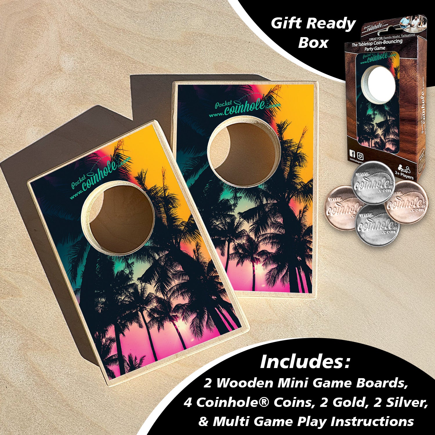 Rainbow Palm Tree Coinhole®
