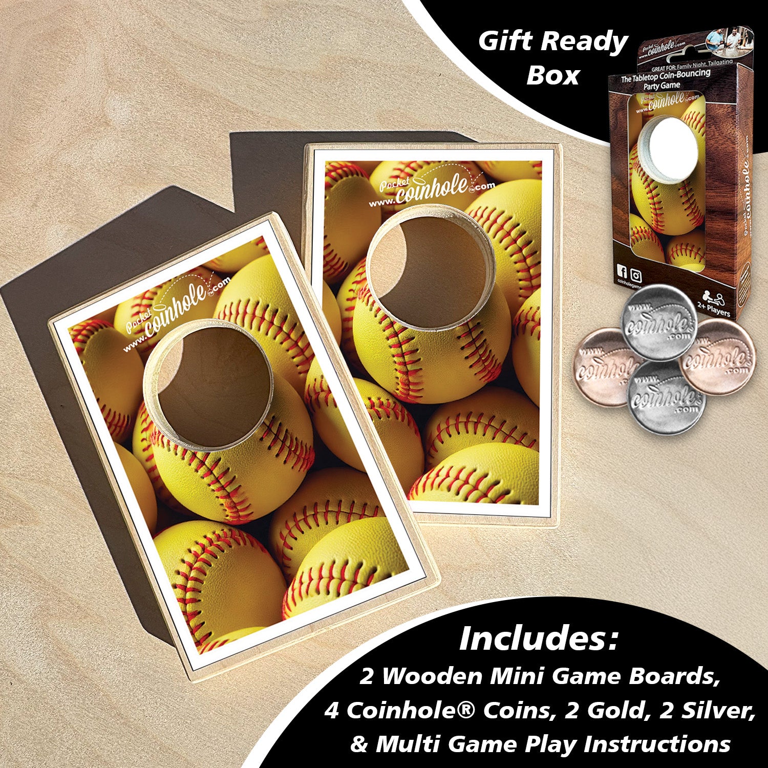 Yellow Softball Balls Coinhole®