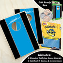 Blue Black and Grey Racing Stripe Coinhole®