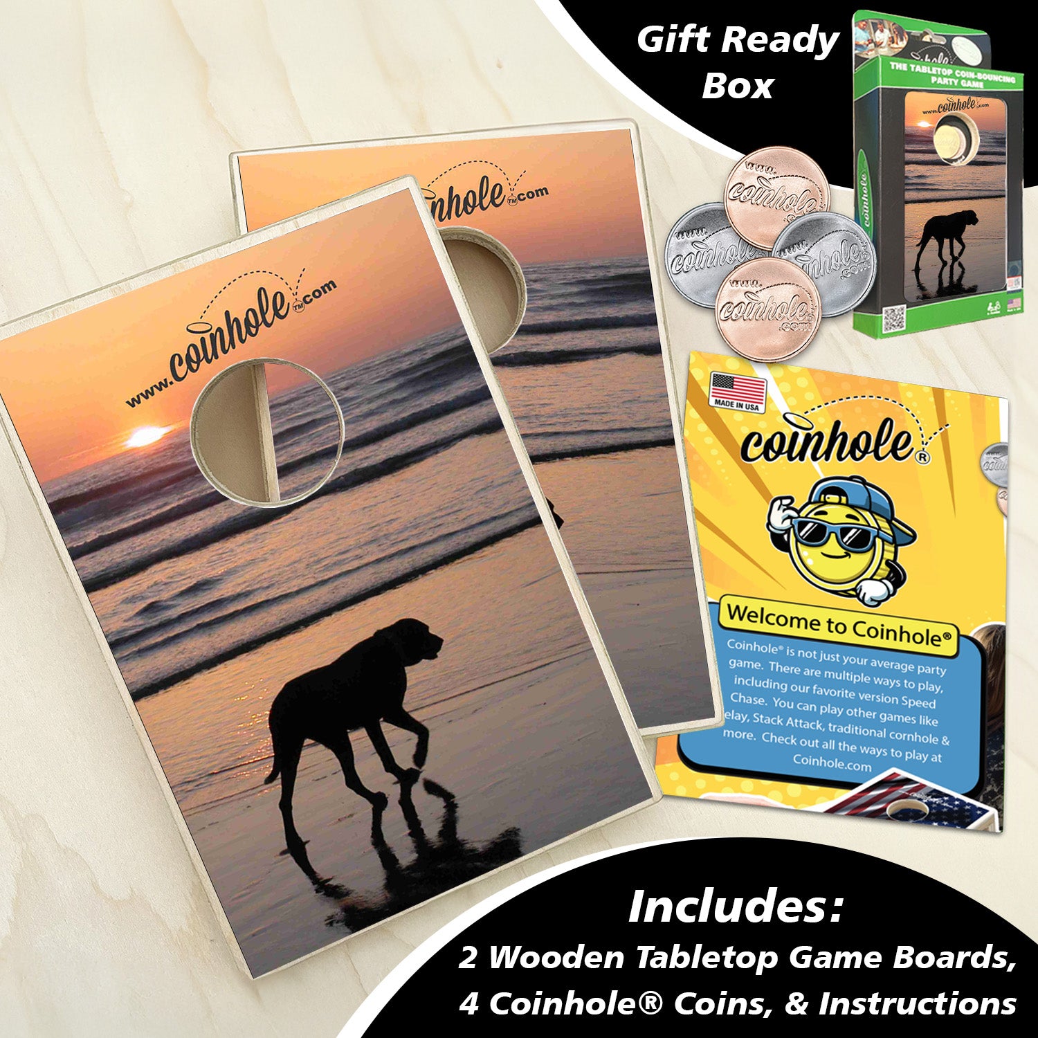 Dog on Beach Coinhole®